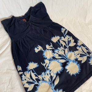 Tea Collection Navy blue dress flower silhouette